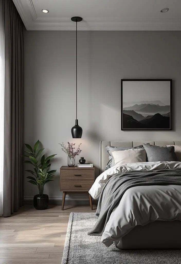 50 Black and Grey Bedroom Ideas That Look Bold and Modern 26 50 Black and Grey Bedroom Ideas That Look Bold and Modern - 24. Accent Furniture Pieces
