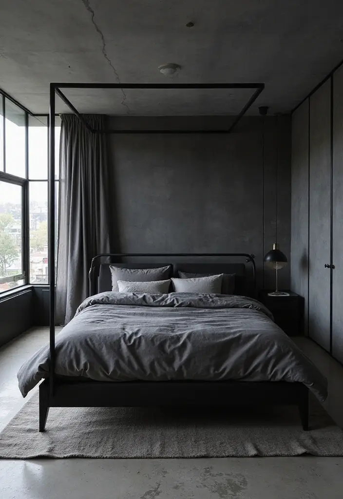 50 Black and Grey Bedroom Ideas That Look Bold and Modern 27 50 Black and Grey Bedroom Ideas That Look Bold and Modern - 25. Bold Bed Frames