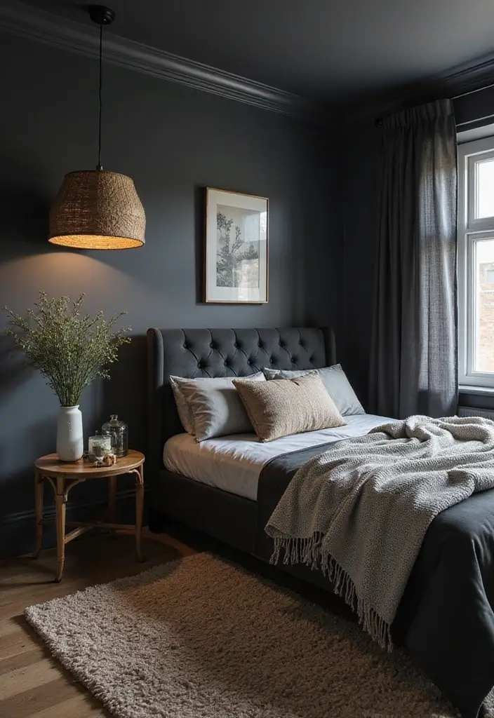 50 Black and Grey Bedroom Ideas That Look Bold and Modern 54 50 Black and Grey Bedroom Ideas That Look Bold and Modern - 50. Vintage Accents