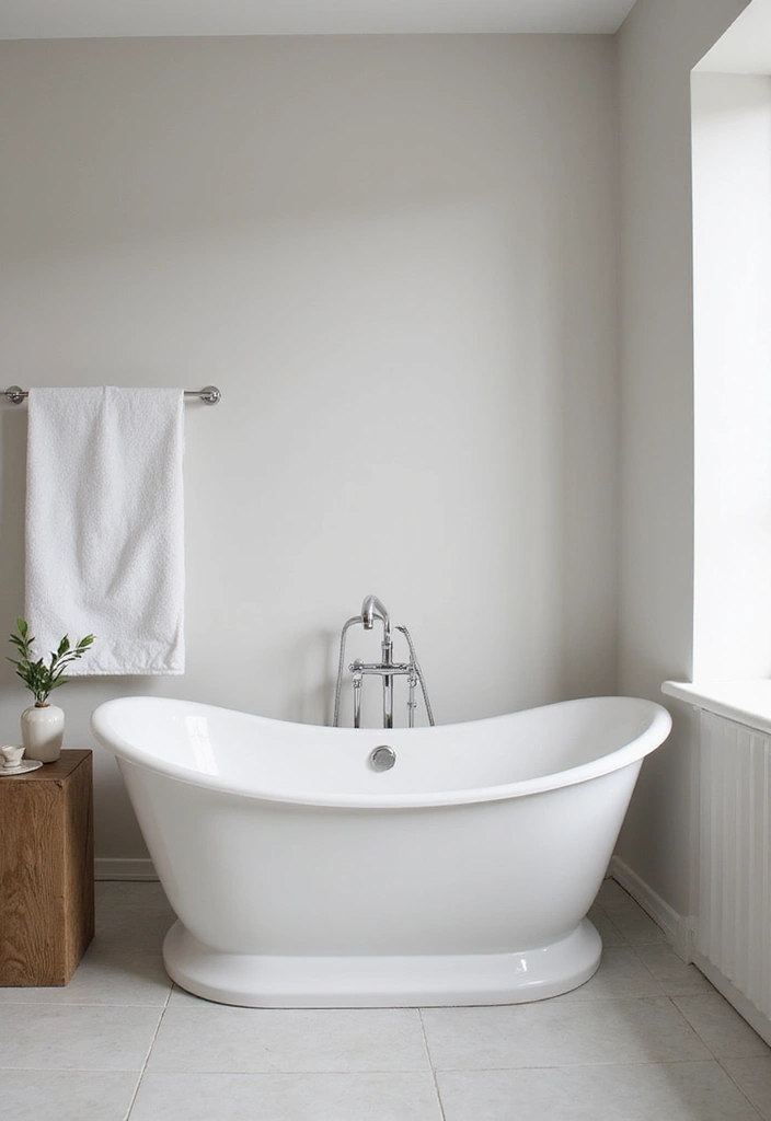 50 Black and White Bathroom Ideas That Feel Chic and Sophisticated - 10. Simple and Chic Bathtub Designs