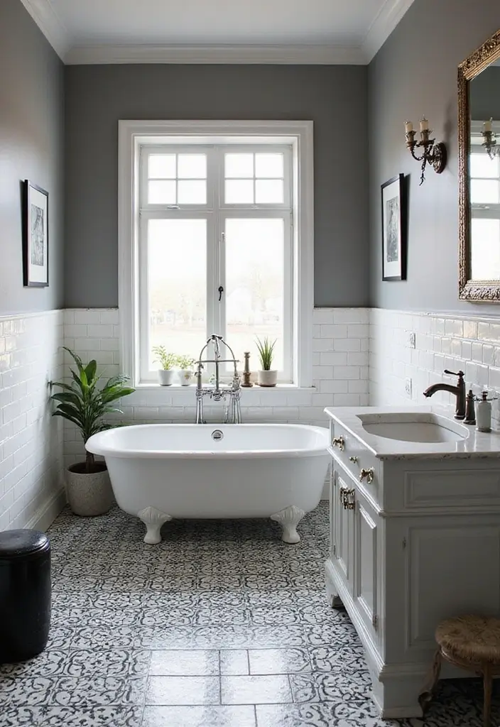 50 Black and White Bathroom Ideas That Feel Chic and Sophisticated - 17. Classic Black and White Tiles