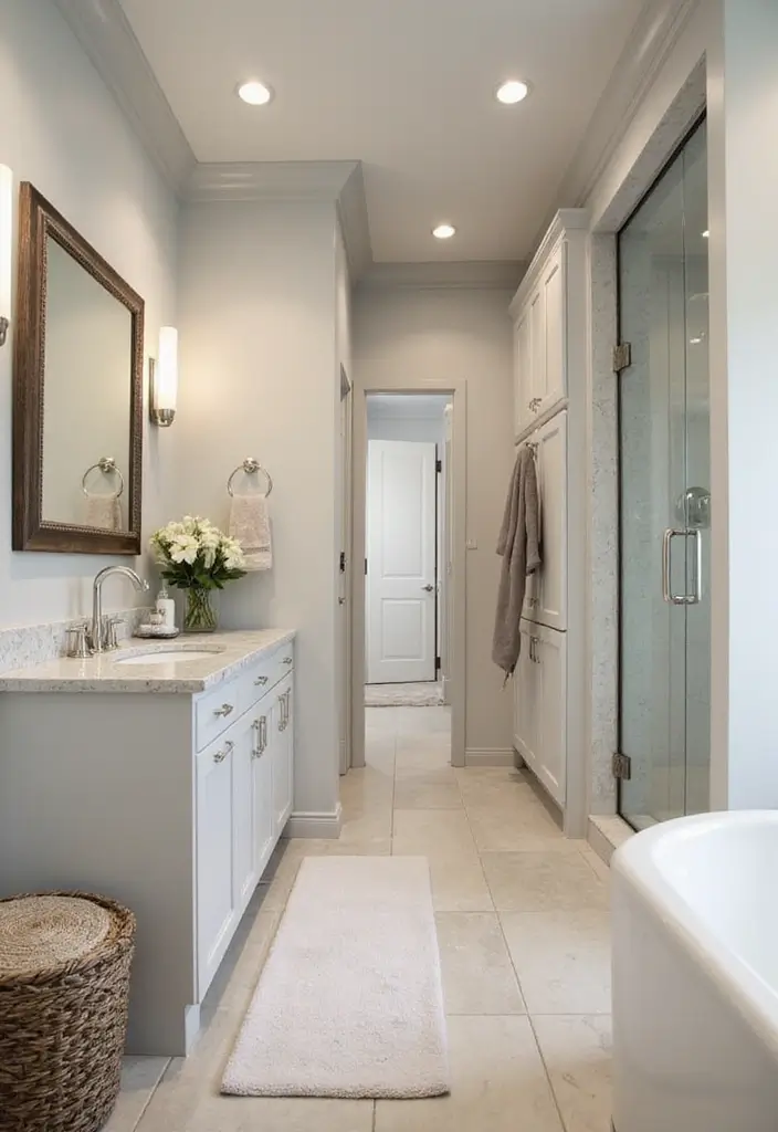 50 Black and White Bathroom Ideas That Feel Chic and Sophisticated - 18. Custom Built-Ins