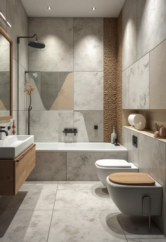 50 Black and White Bathroom Ideas That Feel Chic and Sophisticated - 27. Unique Tiling Patterns