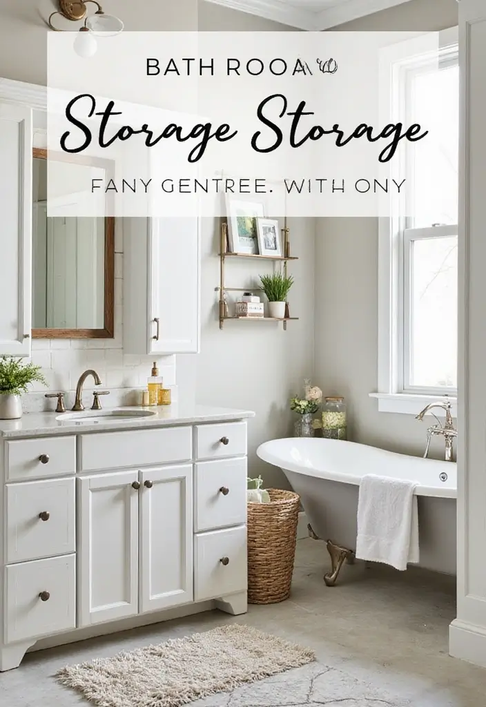 50 Black and White Bathroom Ideas That Feel Chic and Sophisticated - 32. Elegant Storage Solutions