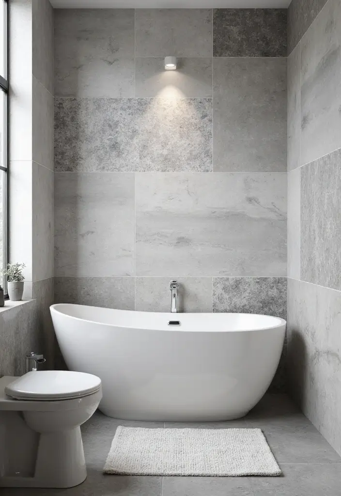 50 Black and White Bathroom Ideas That Feel Chic and Sophisticated - 35. Unique Wall Treatments