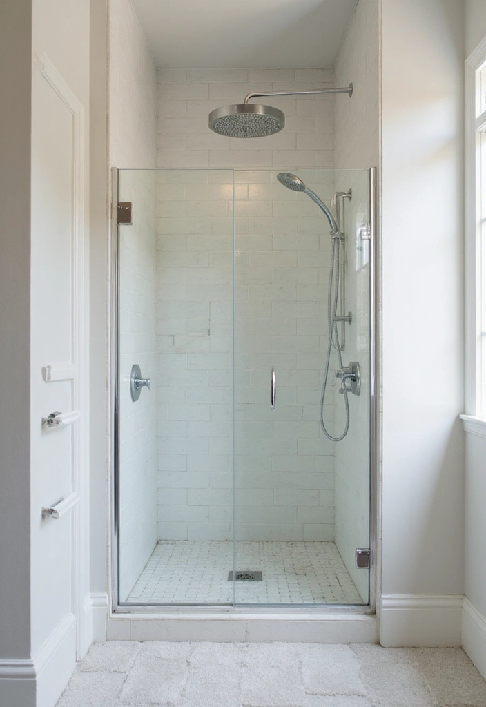 50 Black and White Bathroom Ideas That Feel Chic and Sophisticated - 39. Elegant Showerheads