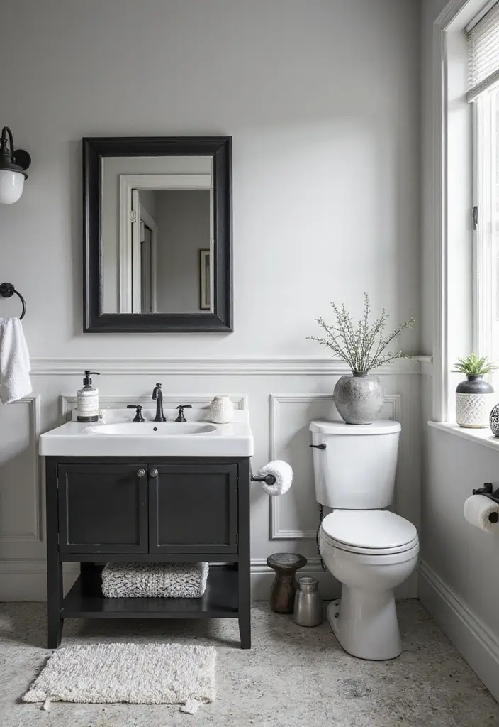 50 Black and White Bathroom Ideas That Feel Chic and Sophisticated - 45. Monochrome Décor Themes