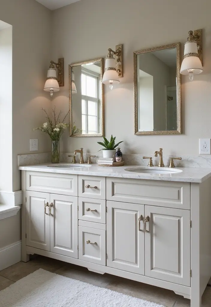 50 Black and White Bathroom Ideas That Feel Chic and Sophisticated - 46. Stylish Vanity Designs