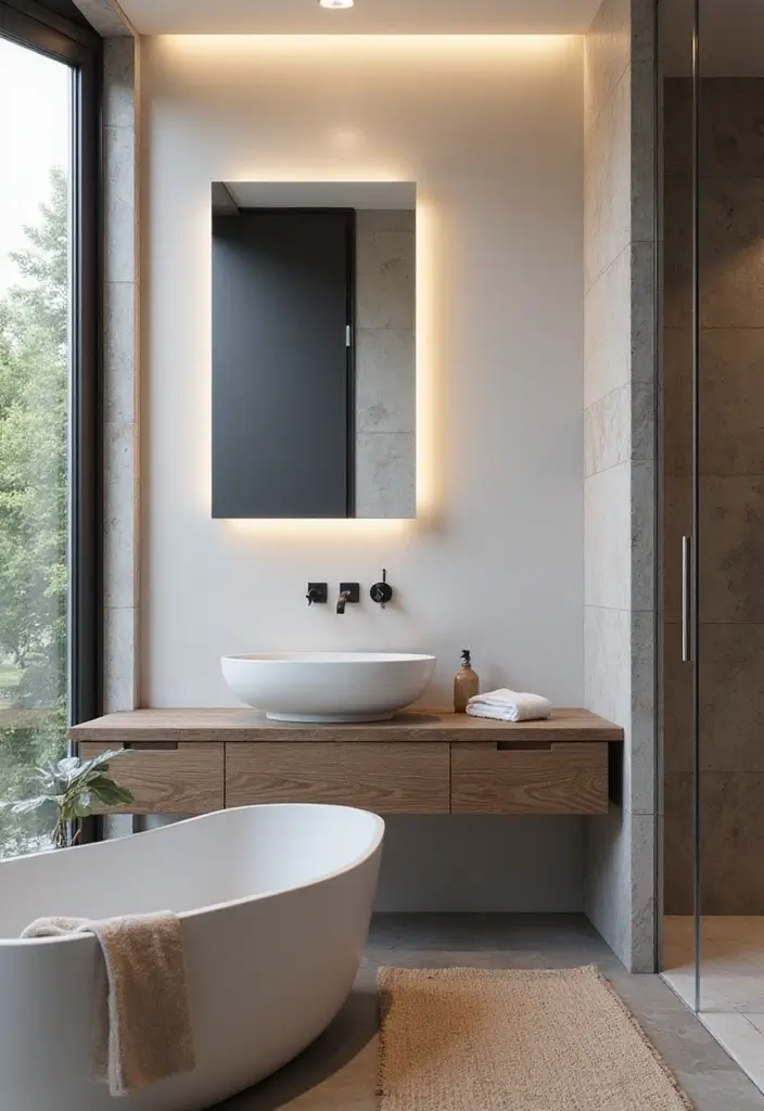 50 Black and White Bathroom Ideas That Feel Chic and Sophisticated - 47. Integrated Technology