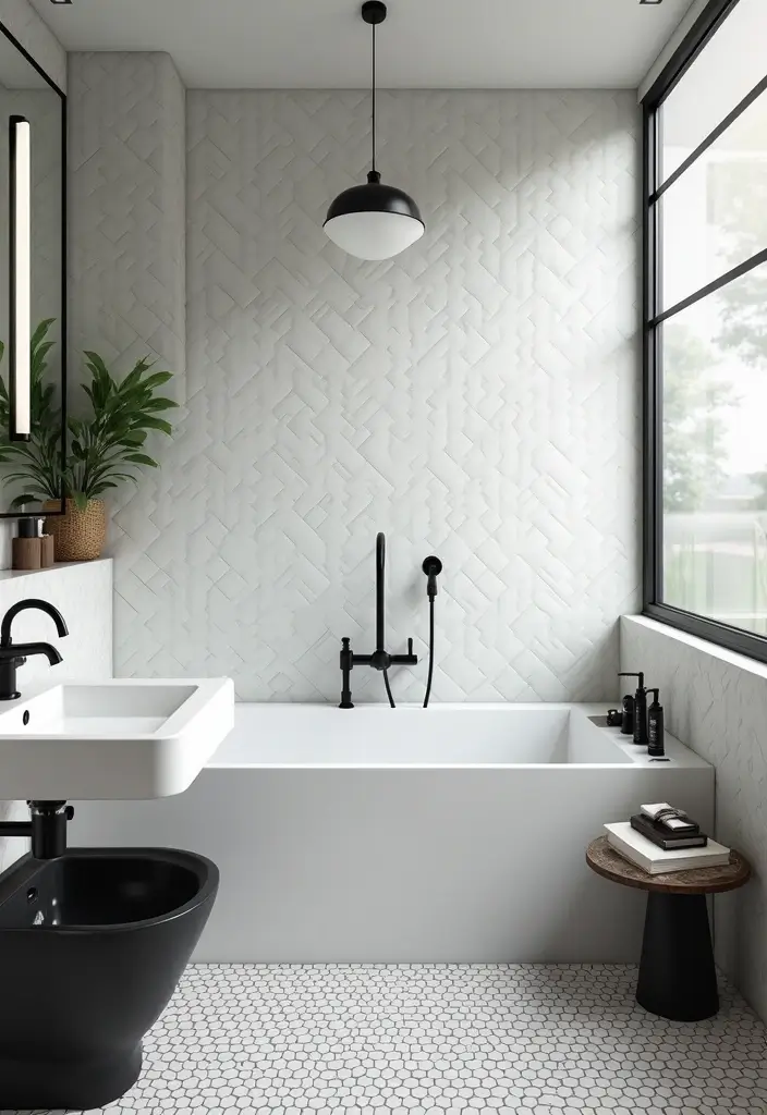 50 Black and White Bathroom Ideas That Feel Chic and Sophisticated - 7. Black Fixtures for Drama