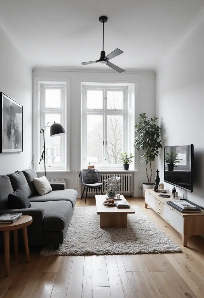 50 Black and White Living Room Ideas That Look Modern and Elegant 1 50 Black and White Living Room Ideas That Look Modern and Elegant - 1. Sleek Scandinavian Style