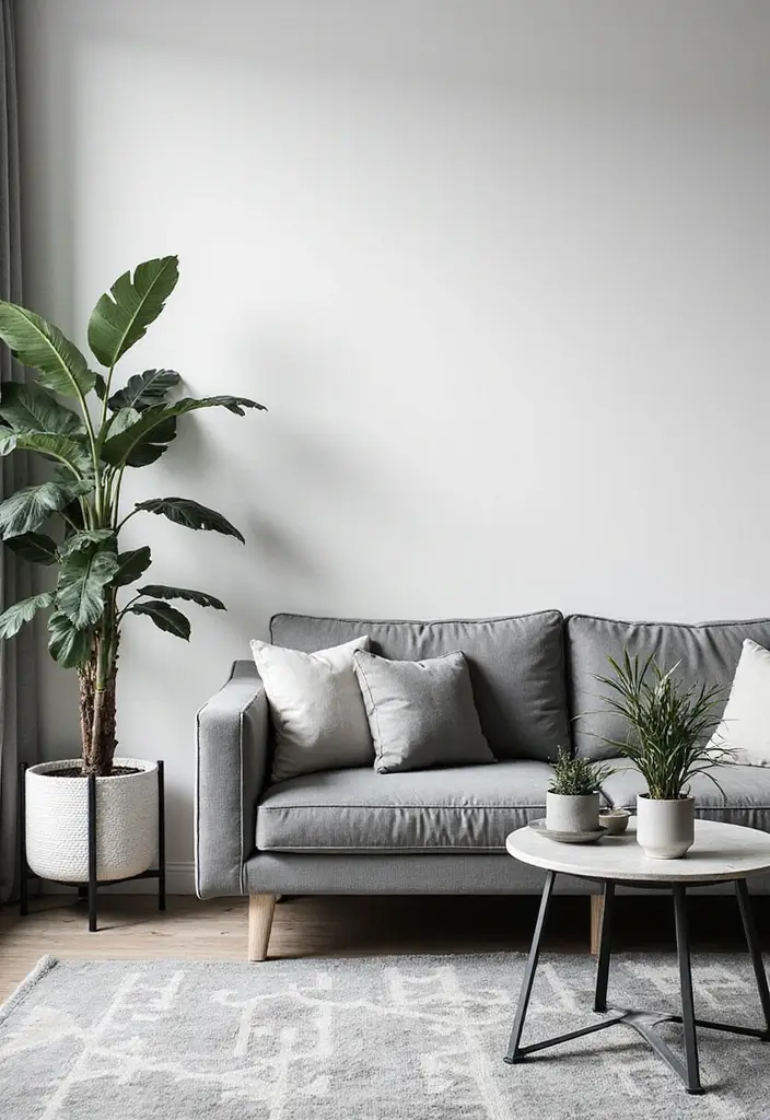 50 Black and White Living Room Ideas That Look Modern and Elegant 24 50 Black and White Living Room Ideas That Look Modern and Elegant - 22. Indoor Plants
