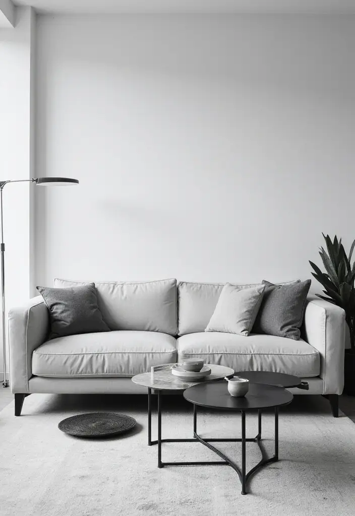 50 Black and White Living Room Ideas That Look Modern and Elegant 4 50 Black and White Living Room Ideas That Look Modern and Elegant - 4. Minimalist Furniture Choices
