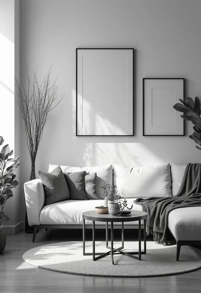 50 Black and White Living Room Ideas That Look Modern and Elegant 46 50 Black and White Living Room Ideas That Look Modern and Elegant - 42. Layering Decorative Pieces