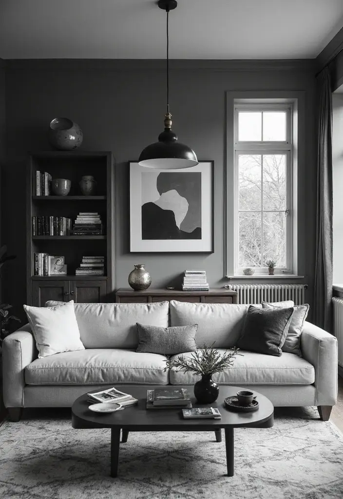 50 Black and White Living Room Ideas That Look Modern and Elegant 48 50 Black and White Living Room Ideas That Look Modern and Elegant - 44. Statement Lighting Fixtures