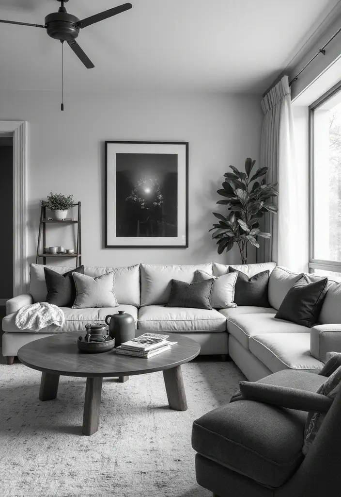 50 Black and White Living Room Ideas That Look Modern and Elegant 50 50 Black and White Living Room Ideas That Look Modern and Elegant - 46. Open-Concept Designs