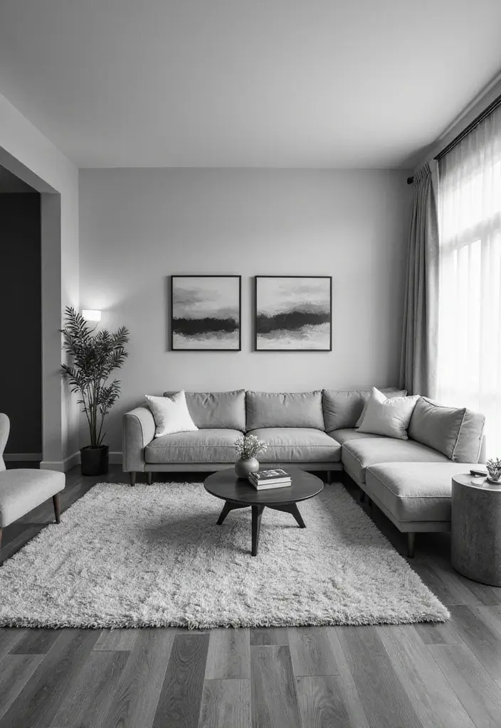 50 Black and White Living Room Ideas That Look Modern and Elegant 6 50 Black and White Living Room Ideas That Look Modern and Elegant - 6. Textural Contrast