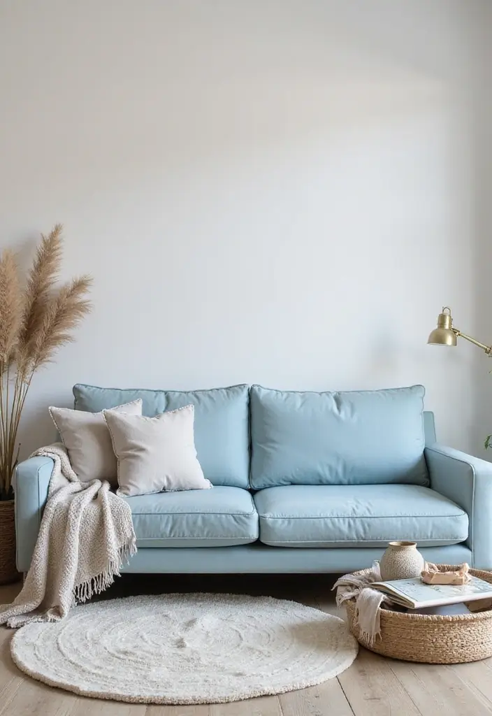 50 Blue Couch Living Room Ideas That Make a Bold Statement 11 50 Blue Couch Living Room Ideas That Make a Bold Statement - 11. Soft and Subtle