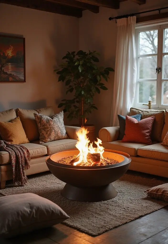 50 Boho Style Living Room Ideas Full of Charm and Character 12 50 Boho Style Living Room Ideas Full of Charm and Character - 12. Create a Cozy Fire Corner