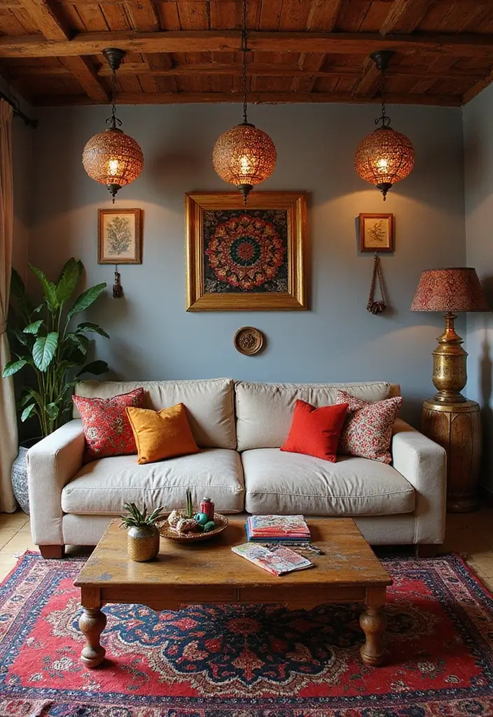 50 Boho Style Living Room Ideas Full of Charm and Character 17 50 Boho Style Living Room Ideas Full of Charm and Character - 17. Incorporate Global Influences