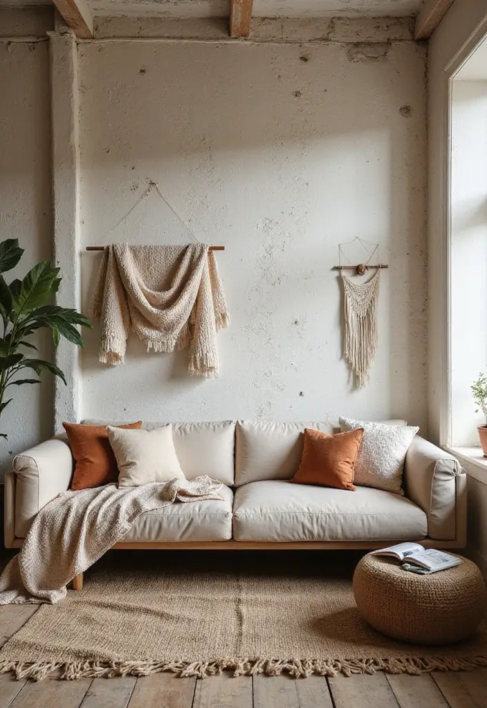 50 Boho Style Living Room Ideas Full of Charm and Character 18 50 Boho Style Living Room Ideas Full of Charm and Character - 18. Textured Wall Finishes