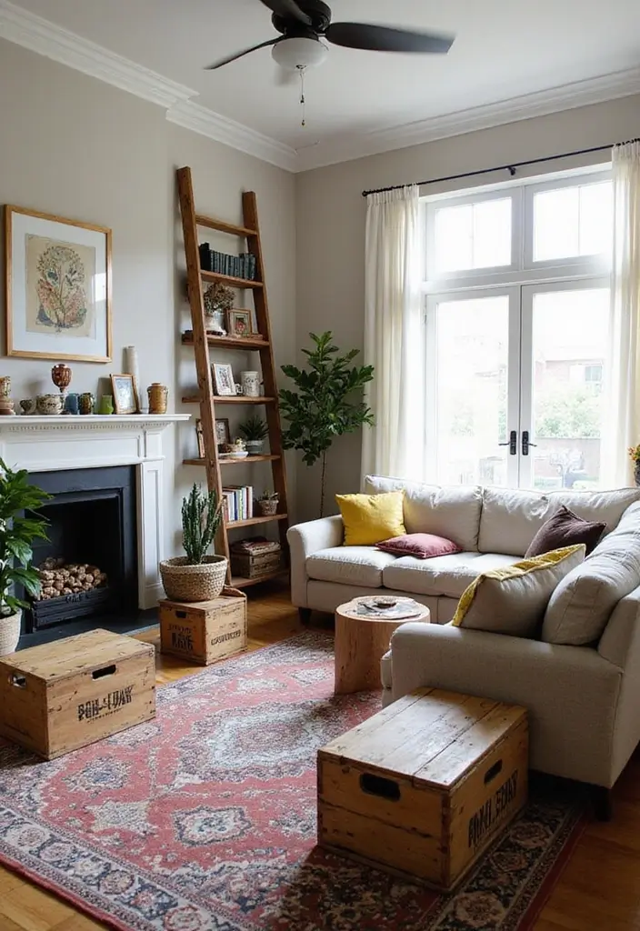 50 Boho Style Living Room Ideas Full of Charm and Character 23 50 Boho Style Living Room Ideas Full of Charm and Character - 23. Repurpose Unused Items