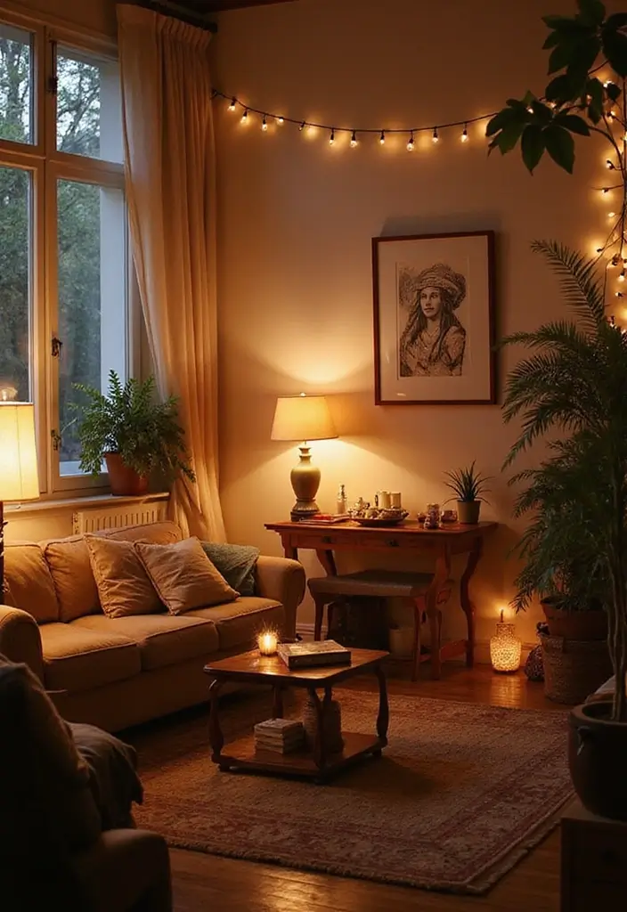 50 Boho Style Living Room Ideas Full of Charm and Character 25 50 Boho Style Living Room Ideas Full of Charm and Character - 25. Soft and Warm Lighting Options