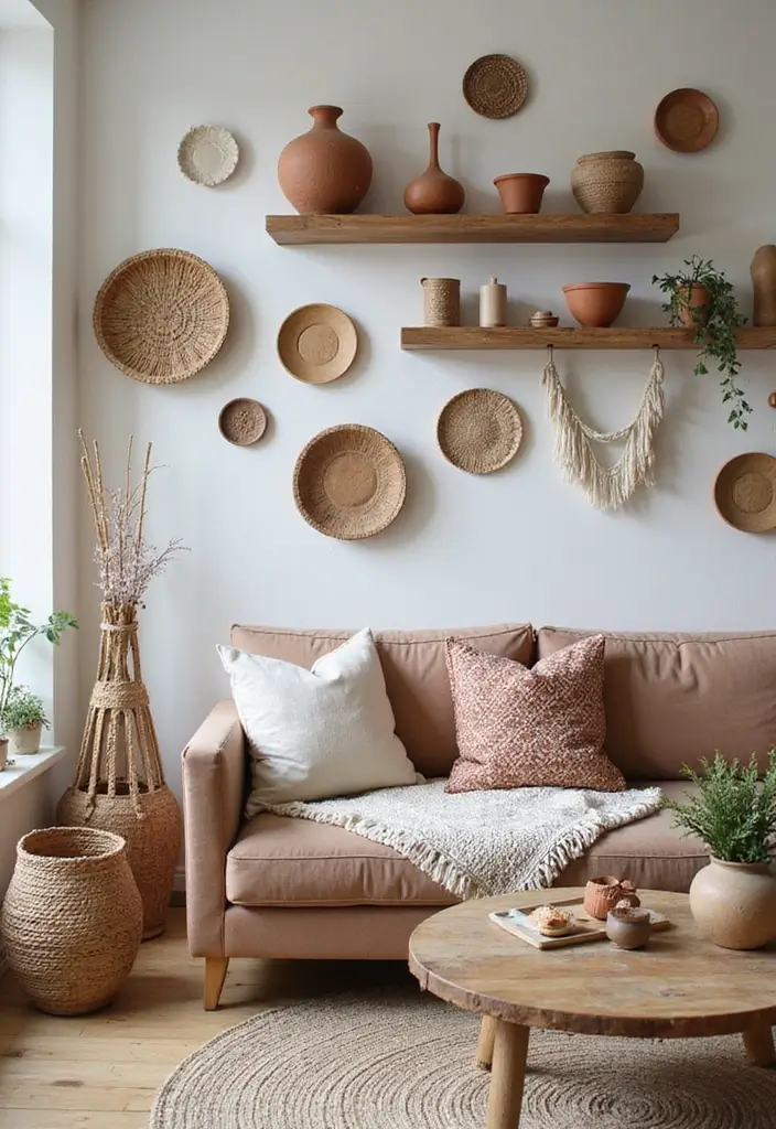 50 Boho Style Living Room Ideas Full of Charm and Character 26 50 Boho Style Living Room Ideas Full of Charm and Character - 26. Celebrate Craftsmanship with Handmade Decor