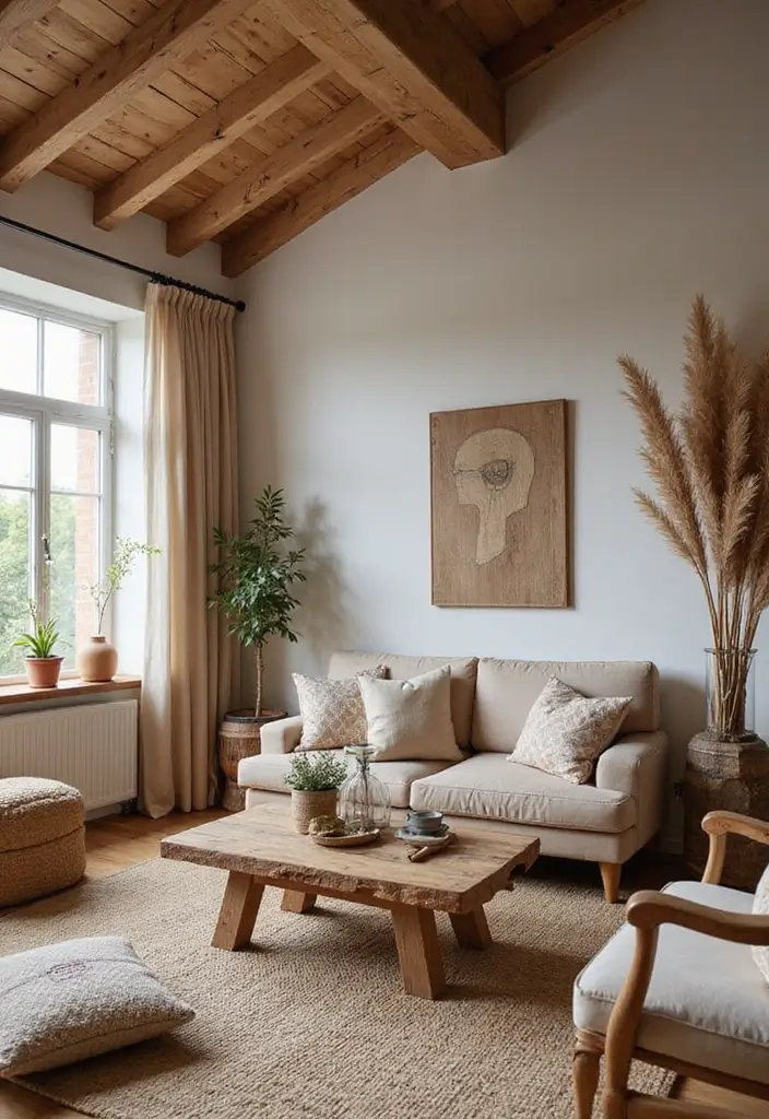 50 Boho Style Living Room Ideas Full of Charm and Character 48 50 Boho Style Living Room Ideas Full of Charm and Character - 48. Natural Wood Accents