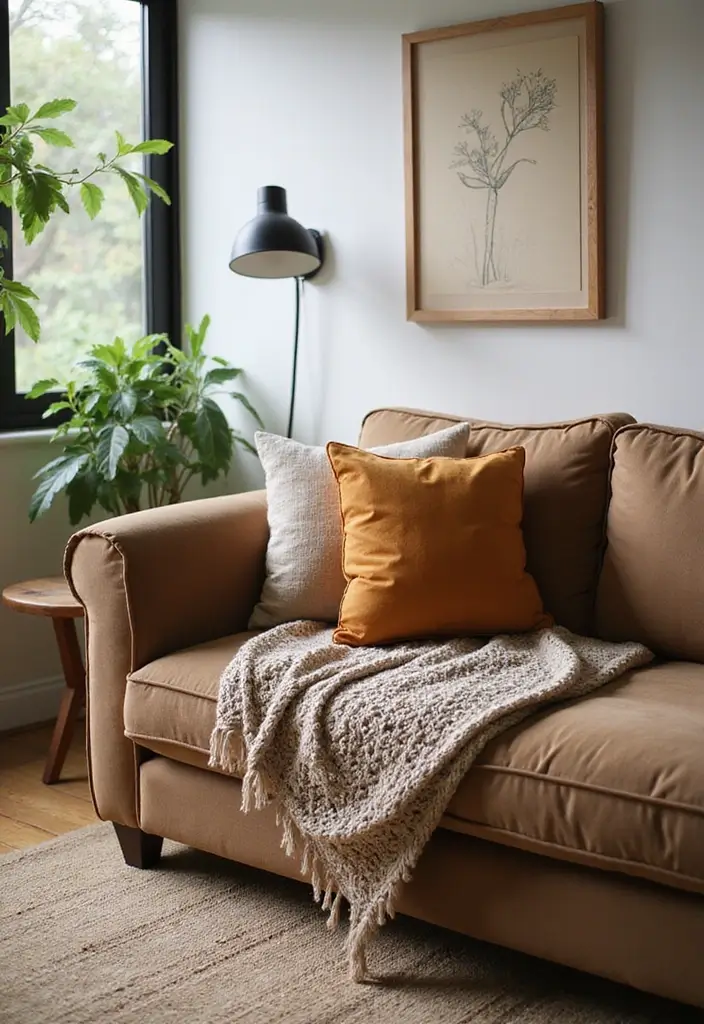 50 Brown Sofa Living Room Ideas That Feel Warm and Inviting 1 50 Brown Sofa Living Room Ideas That Feel Warm and Inviting - 1. Earthy Tones and Textures
