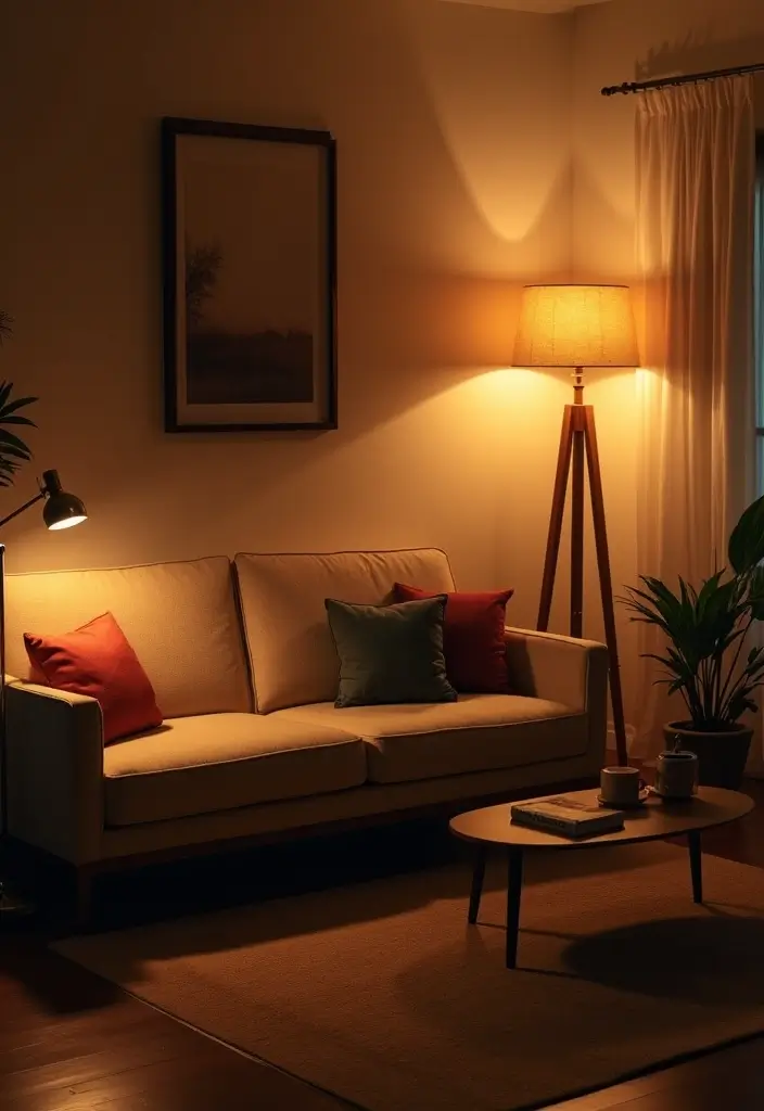 50 Brown Sofa Living Room Ideas That Feel Warm and Inviting 2 50 Brown Sofa Living Room Ideas That Feel Warm and Inviting - 2. Layered Lighting