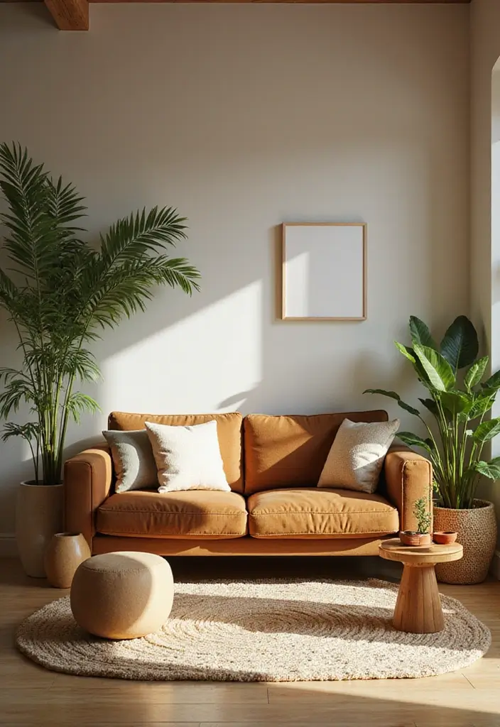 50 Brown Sofa Living Room Ideas That Feel Warm and Inviting 30 50 Brown Sofa Living Room Ideas That Feel Warm and Inviting - 28. Incorporating Natural Elements