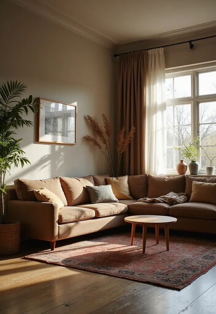 50 Brown Sofa Living Room Ideas That Feel Warm and Inviting 32 50 Brown Sofa Living Room Ideas That Feel Warm and Inviting - 30. Cozy Corner Units
