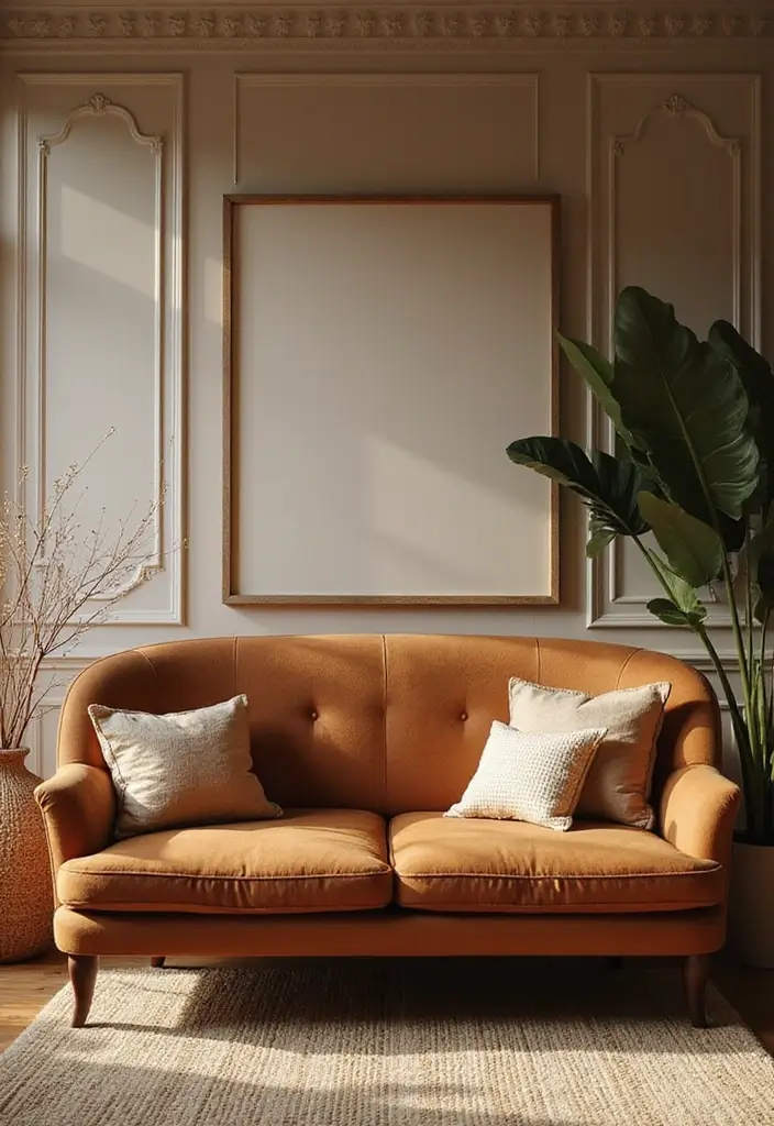 50 Brown Sofa Living Room Ideas That Feel Warm and Inviting 36 50 Brown Sofa Living Room Ideas That Feel Warm and Inviting - 34. Soft Curved Furniture