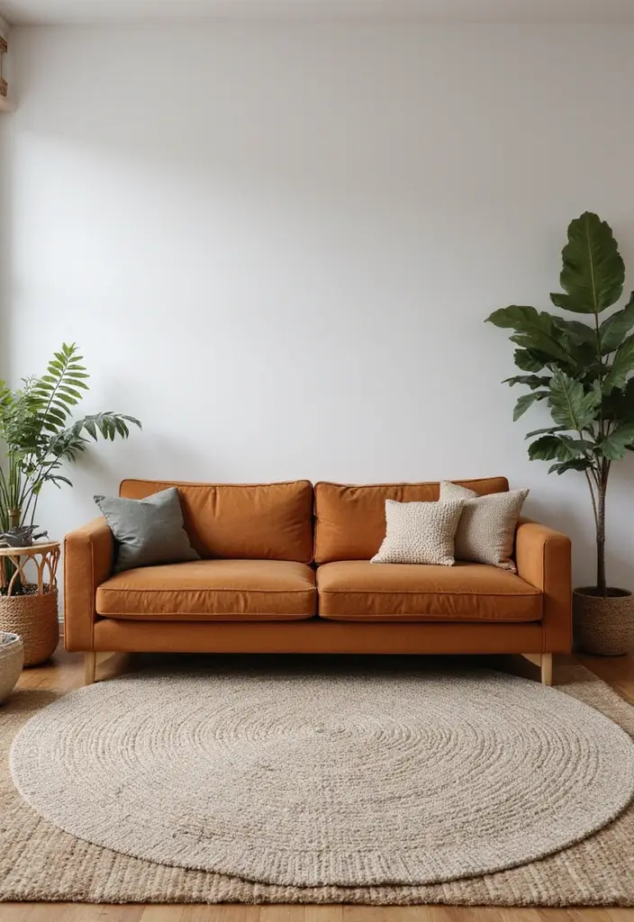 50 Brown Sofa Living Room Ideas That Feel Warm and Inviting 8 50 Brown Sofa Living Room Ideas That Feel Warm and Inviting - 8. Layered Rugs for Comfort