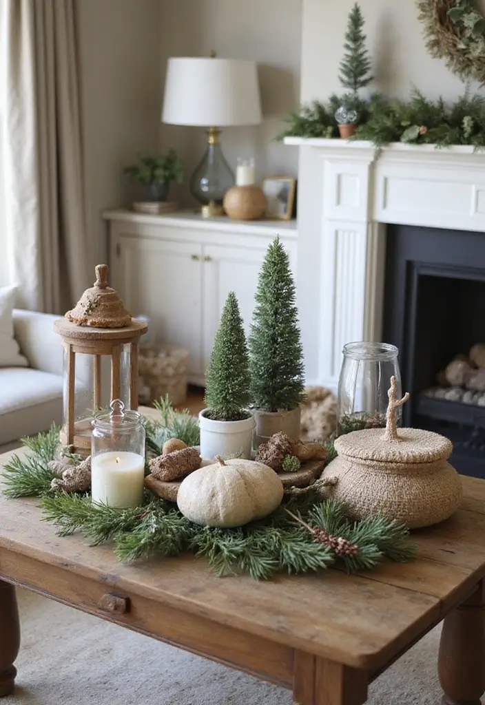 50 Christmas Decor Ideas for Living Rooms That Wow Guests Instantly - 27. Eco-Friendly Accessory Displays