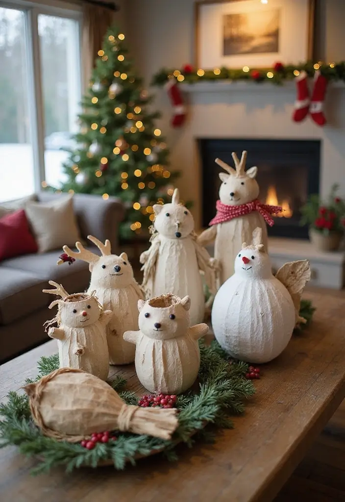 50 Christmas Decor Ideas for Living Rooms That Wow Guests Instantly - 28. Whimsical Holiday Crafts