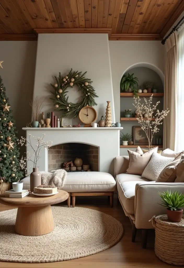 50 Christmas Decor Ideas for Living Rooms That Wow Guests Instantly - 45. Sustainable Holiday Themes