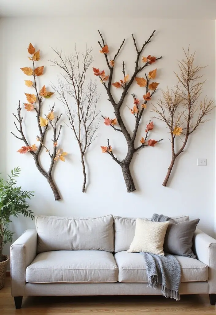 50 Christmas Decor Ideas for Living Rooms That Wow Guests Instantly - 7. Nature-Inspired Wall Art