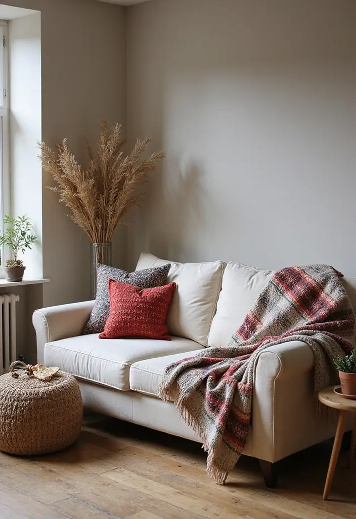 50 Christmas Decor Ideas for Living Rooms That Wow Guests Instantly - 8. Festive Throw Blankets