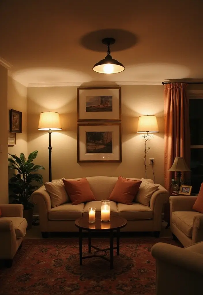 50 Cosy Living Room Ideas That Make Your Home Extra Inviting 29 50 Cosy Living Room Ideas That Make Your Home Extra Inviting - 27. Layered Lighting