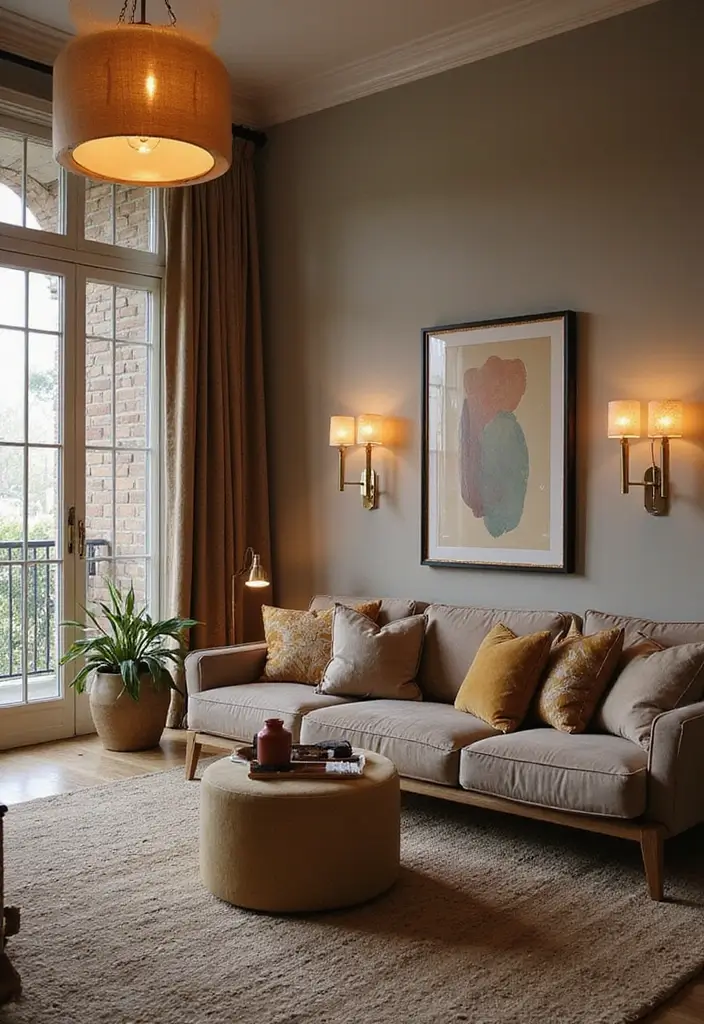 50 Cosy Living Room Ideas That Make Your Home Extra Inviting 31 50 Cosy Living Room Ideas That Make Your Home Extra Inviting - 29. Warm Metallic Accents