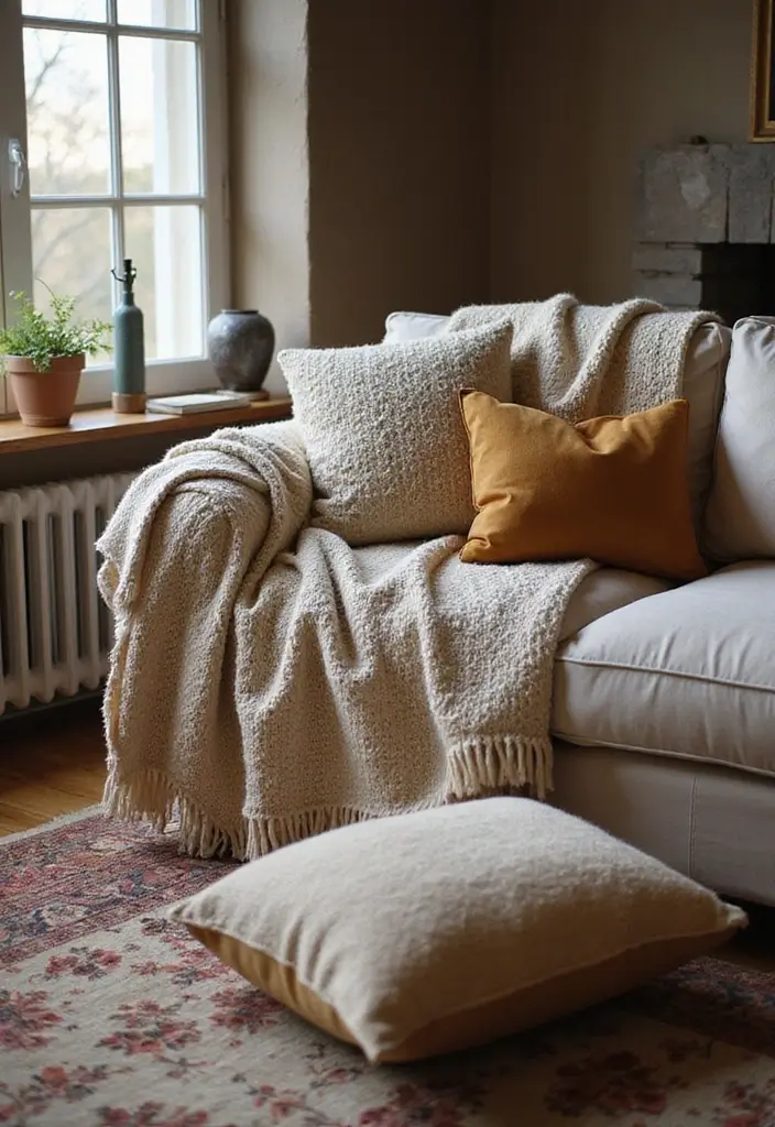 50 Cozy Living Room Ideas You’ll Want to Copy This Season 29 50 Cozy Living Room Ideas You’ll Want to Copy This Season - 29. Warmth with Heavy Fabrics