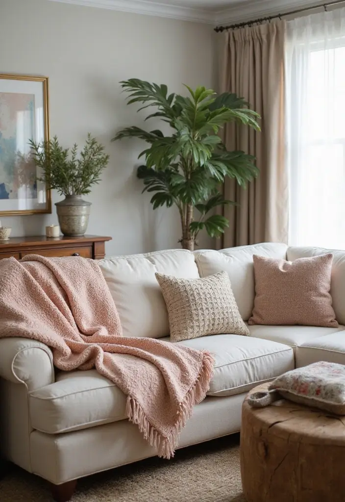 50 Cozy Living Room Ideas You’ll Want to Copy This Season 32 50 Cozy Living Room Ideas You’ll Want to Copy This Season - 32. Cozy Throws as Decor Elements