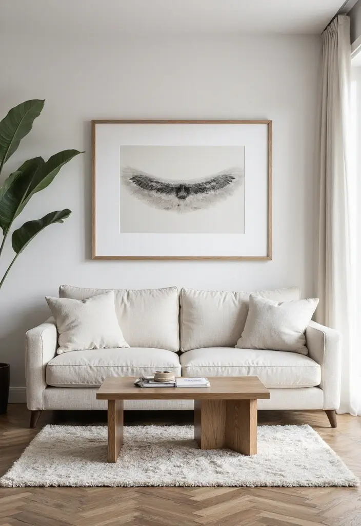 50 Cozy Living Room Ideas You’ll Want to Copy This Season 34 50 Cozy Living Room Ideas You’ll Want to Copy This Season - 34. Layering Wall Art for Depth
