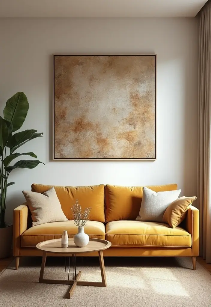 50 Cozy Living Room Ideas You’ll Want to Copy This Season 43 50 Cozy Living Room Ideas You’ll Want to Copy This Season - 43. Textured Wall Art for Warmth