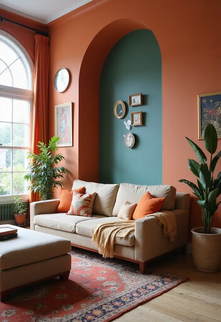 50 Creative Living Room Ideas for Apartments That Feel Spacious and Stylish - 13. Feature Wall