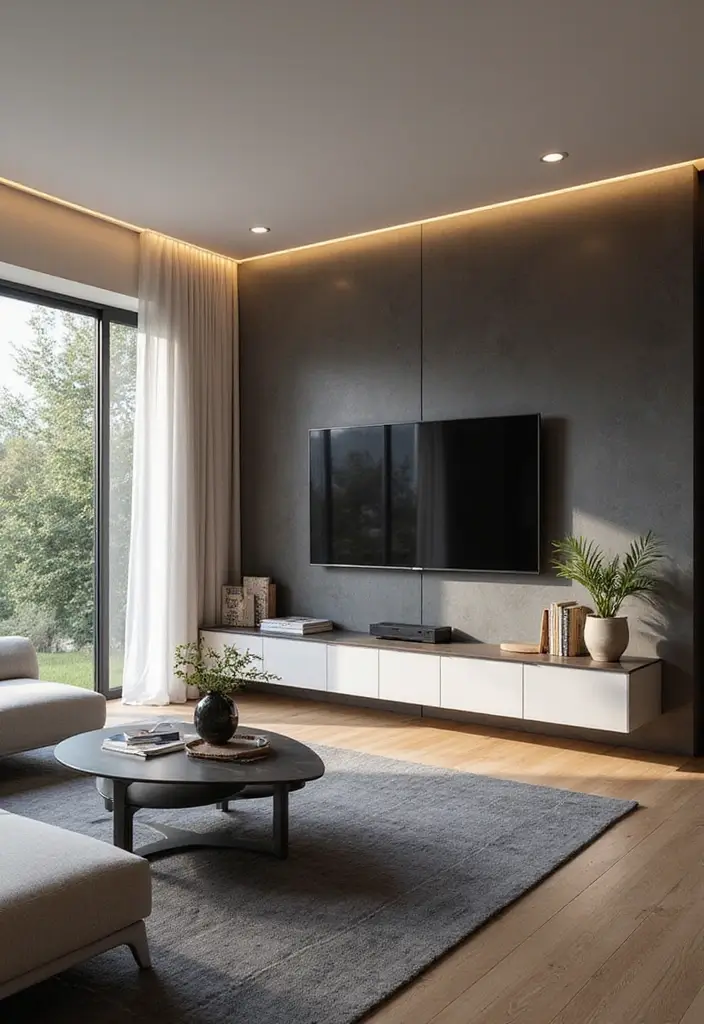 50 Creative Living Room Ideas for Apartments That Feel Spacious and Stylish - 16. Smart Tech Integration