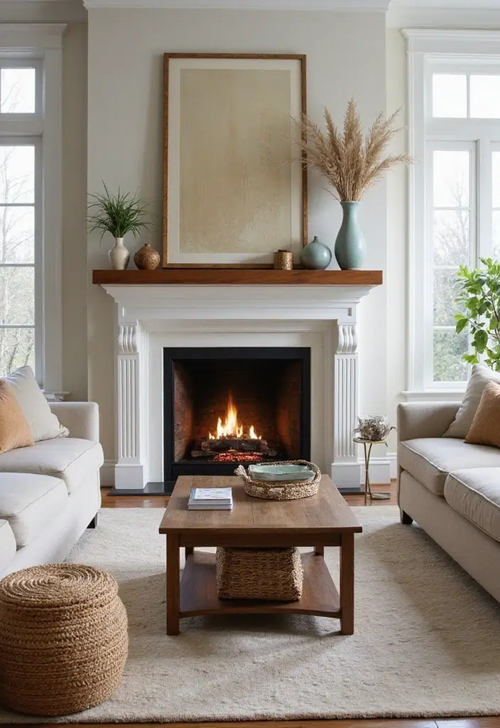 50 Creative Living Room Ideas for Apartments That Feel Spacious and Stylish - 32. Cozy Fireplaces