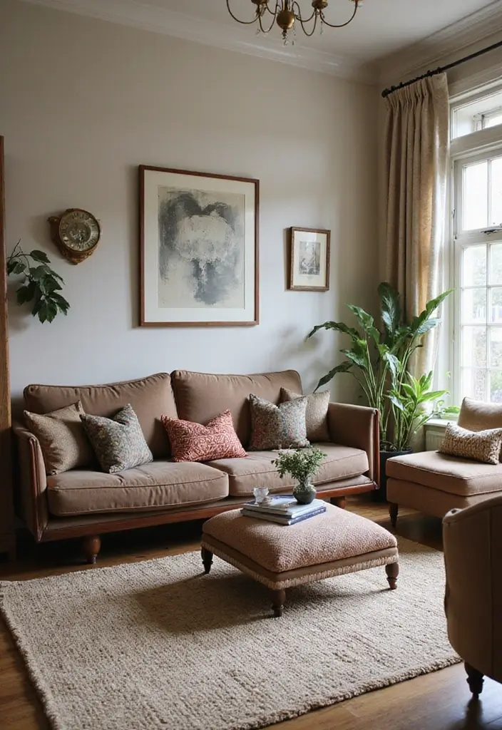 50 Creative Living Room Ideas for Apartments That Feel Spacious and Stylish - 41. Vintage Finds